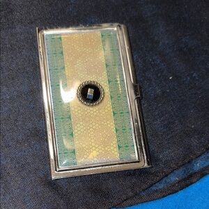 Elegant Silver and Gold Card Holder